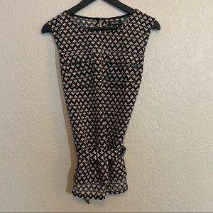 3 for $20 | ACA | Small Floral Print Sleeveless Belted Top | Size Medium